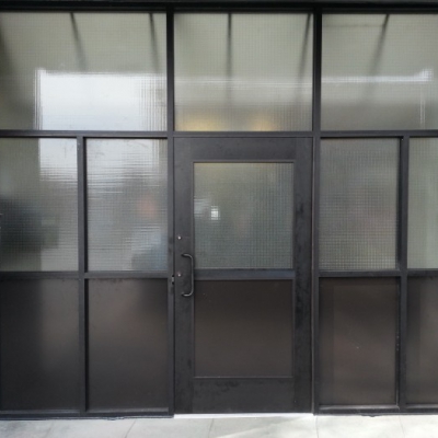 Wide Style Dark Bronze Aluminum door with Frame, Side lites and Transom
