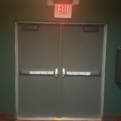 Pair of Theater Exit Doors with Panic Exit Devices