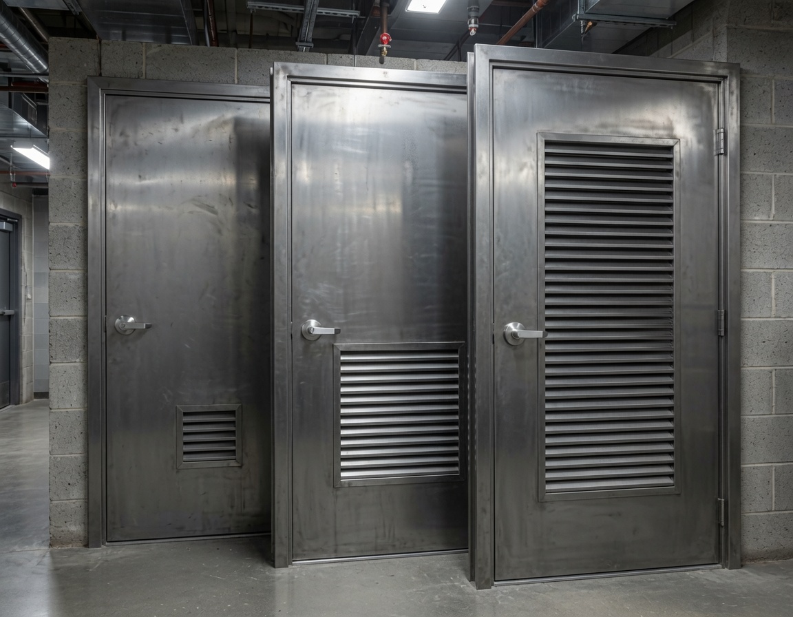 Hollow Metal Doors with Various Louver Sizes