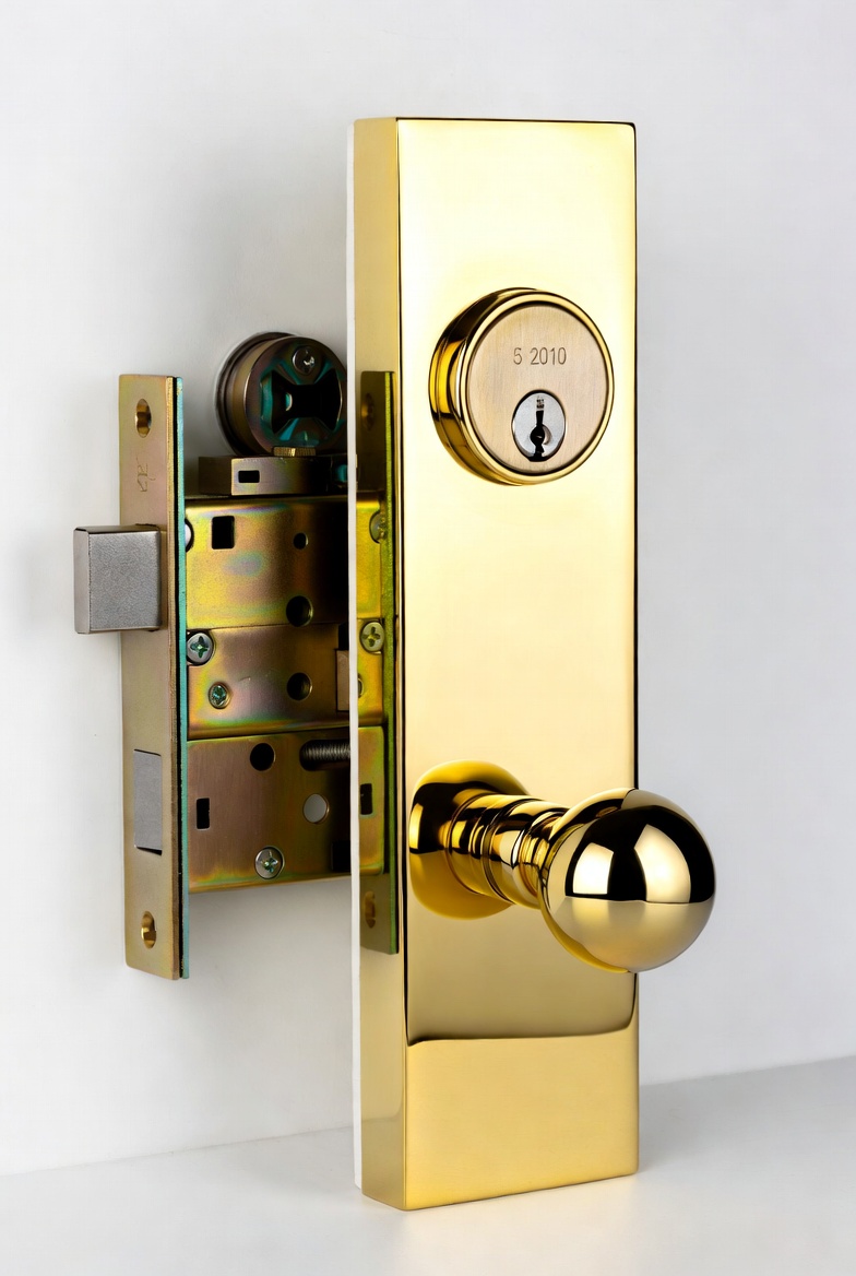 Marks USA Brass Entry Knob with Double Cylinder Deadbolt