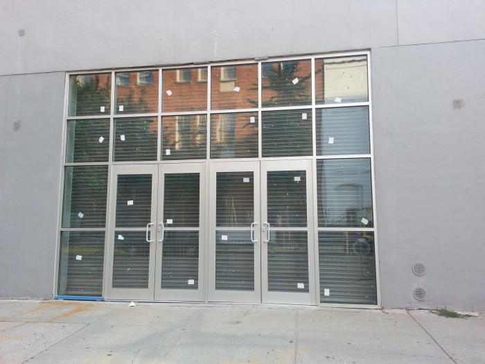 aluminum and glass building entrance storefront Brooklyn
